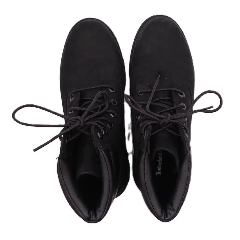 Timberland Linden Woods Women's Black Nubuck Leather Combat Boots Waterproof